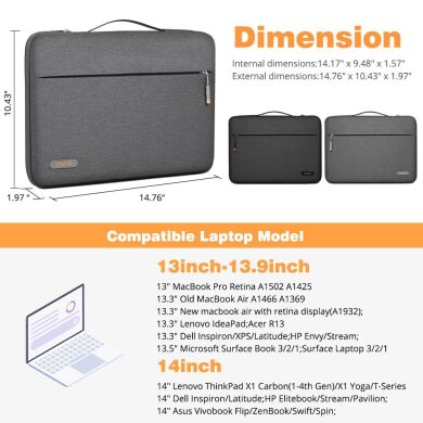 Универсальная сумка WIWU Notebook Cover для планшетов и ноутбуков диагональю до 14 дюймов - Dark Grey