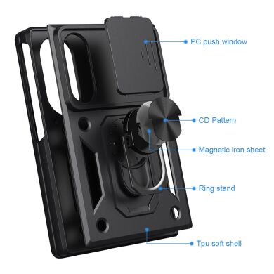 Защитный чехол Deexe Armor Shield (FF) для Samsung Galaxy Fold 8 - Black