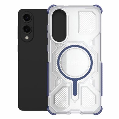 Защитный чехол Deexe Clear Bibercas для Samsung Galaxy S25 Edge (S937) - Blue