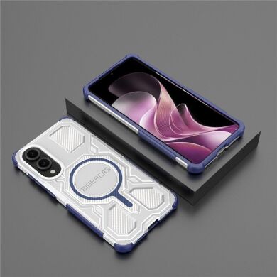 Защитный чехол Deexe Clear Bibercas для Samsung Galaxy S25 Edge (S937) - Blue