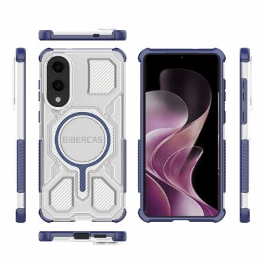 Защитный чехол Deexe Clear Bibercas для Samsung Galaxy S25 Edge (S937) - Blue