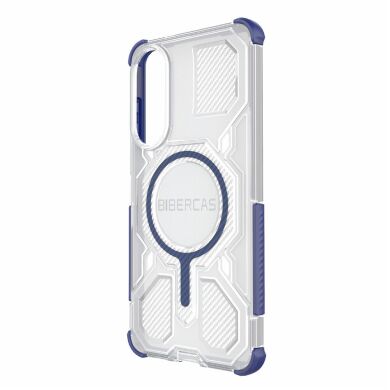 Защитный чехол Deexe Clear Bibercas для Samsung Galaxy S25 Edge (S937) - Blue