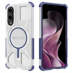 Защитный чехол Deexe Clear Bibercas для Samsung Galaxy S25 Edge (S937) - Blue