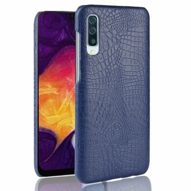 Захисний чохол Deexe Croco Style для Samsung Galaxy A50 (A505) - Dark Blue