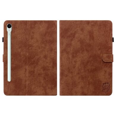 Защитный чехол Deexe Cute Tiger для Samsung Galaxy Tab S11 (X730/X736) - Brown