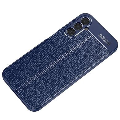 Защитный чехол Deexe Leather Cover для Samsung Galaxy A14 (А145) - Blue