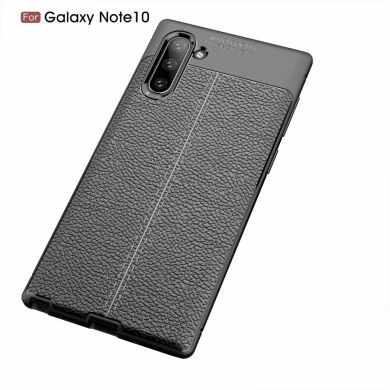 Захисний чохол Deexe Leather Cover для Samsung Galaxy Note 10 - Black