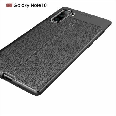 Захисний чохол Deexe Leather Cover для Samsung Galaxy Note 10 - Black