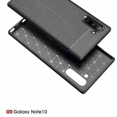 Защитный чехол Deexe Leather Cover для Samsung Galaxy Note 10 (N970) - Red