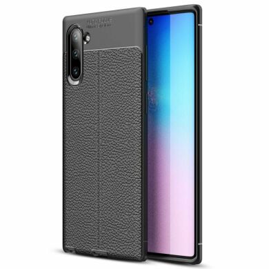 Захисний чохол Deexe Leather Cover для Samsung Galaxy Note 10 - Black