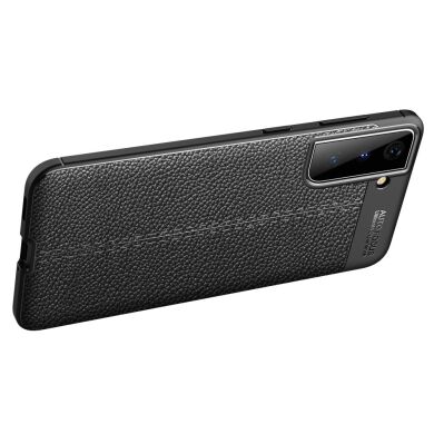 Захисний чохол Deexe Leather Cover для Samsung Galaxy S21 - Black