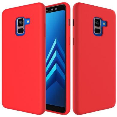 Защитный чехол Deexe Silicone Case для Samsung Galaxy A8+ (A730) - Red