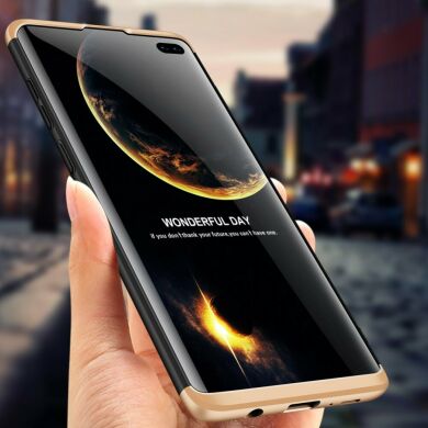Защитный чехол GKK Double Dip Case для Samsung Galaxy S10 Plus (G975) - Black / Gold