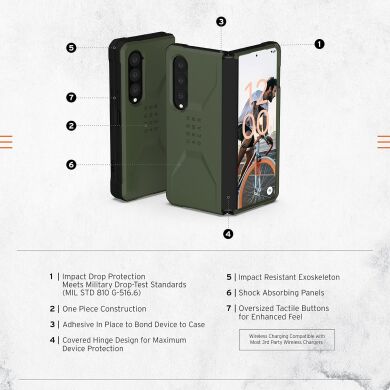 Защитный чехол URBAN ARMOR GEAR Civilian для Samsung Galaxy Fold 4 (214008117272) - Olive
