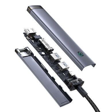 USB HUB Baseus UltraJoy Series 7 in 1 (B00052803811-02) - Metal Gray