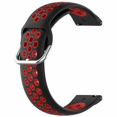 Ремешок Deexe Dual Color для часов с шириной крепления 20мм - Black / Red