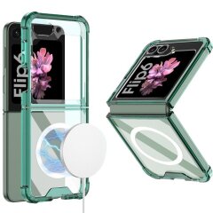 Защитный чехол GKK AirBag Magnetic для Samsung Galaxy Flip 6 - Transparent Green