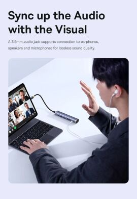 USB HUB Baseus UltraJoy Series 7 in 1 (B00052803811-02) - Metal Gray