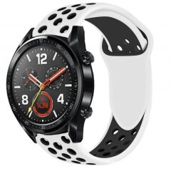 Ремінець Deexe Dual Color для годинників з шириною кріплення 22 мм - Black / White