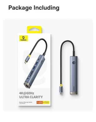 USB HUB Baseus UltraJoy Series 7 in 1 (B00052803811-02) - Metal Gray