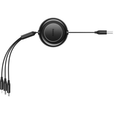 Кабель Baseus Bright Mirror 2 Series 3-in-1 USB to MicroUSB+Lightning+Type-C (3.5A, 1.1m) CAMJ010001 - Black