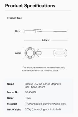 Автомобильный держатель Baseus C02 Go Series (C40165500111-00) - Black