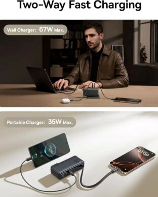 Зовнішній акумулятор Baseus Nomos NT11 67W (10000mAh) + кабель Type-C (P10078807123-00) - Black