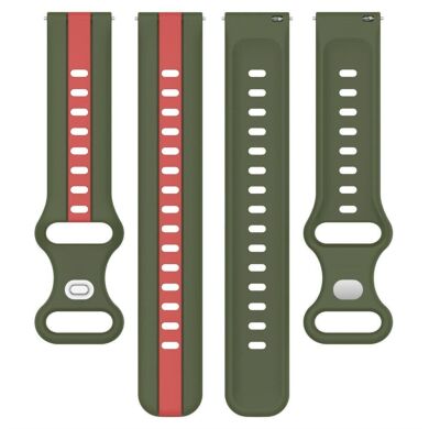 Ремешок Deexe Sport Strap для часов с шириной крепления 20мм - Army Green / Red