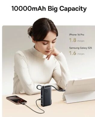 Зовнішній акумулятор Baseus Nomos NT11 67W (10000mAh) + кабель Type-C (P10078807123-00) - Black