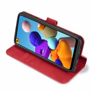 Чехол DG.MING Retro Style для Samsung Galaxy A21s (A217) - Red