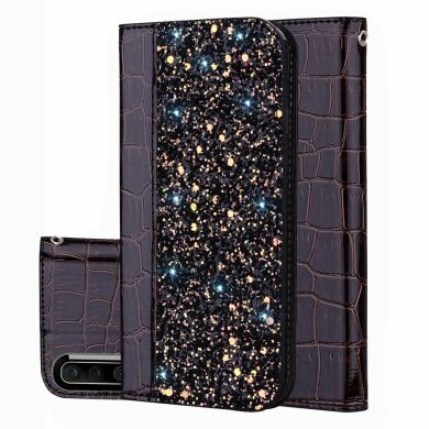 Чохол-книжка Deexe Glittery Crocodile для Samsung Galaxy A50 (A505) / A30s (A307) / A50s (A507) - Black