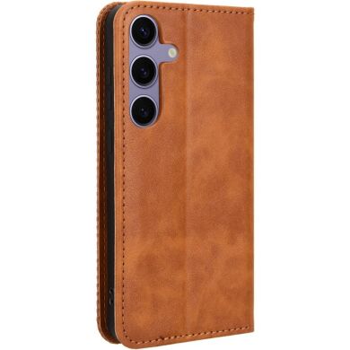 Чехол-книжка Deexe Retro Style для Samsung Galaxy S26 FE - Brown