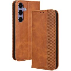 Чехол-книжка Deexe Retro Style для Samsung Galaxy S26 FE - Brown