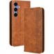 Чехол-книжка Deexe Retro Style для Samsung Galaxy S26 FE - Brown. Фото 1 из 19