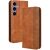 Чехол-книжка Deexe Retro Style для Samsung Galaxy S26 FE - Brown