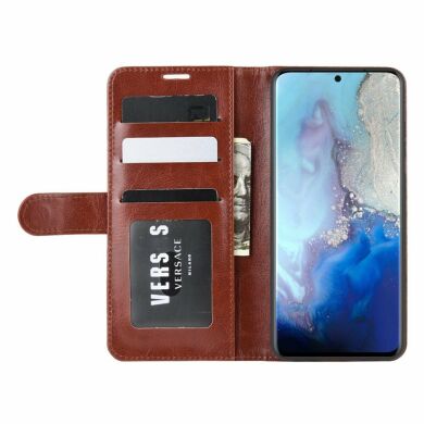 Чехол-книжка Deexe Wallet Style для Samsung Galaxy S20 (G980) - Brown