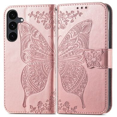 Чохол-книжка з малюнком UniCase Butterfly Pattern для Samsung Galaxy S26 FE - Rose Gold