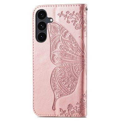 Чохол-книжка з малюнком UniCase Butterfly Pattern для Samsung Galaxy S26 FE - Rose Gold