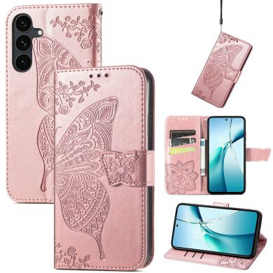 Чохол-книжка з малюнком UniCase Butterfly Pattern для Samsung Galaxy S26 FE - Rose Gold
