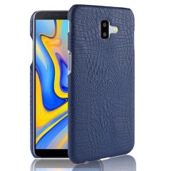 Пластиковый чехол Deexe Croco Style для Samsung Galaxy J6+ (J610) - Dark Blue