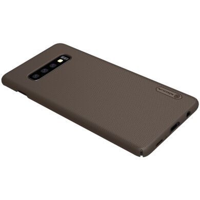 Пластиковый чехол NILLKIN Frosted Shield для Samsung Galaxy S10 - Brown