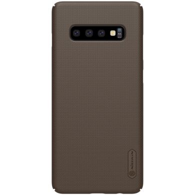 Пластиковый чехол NILLKIN Frosted Shield для Samsung Galaxy S10 - Brown