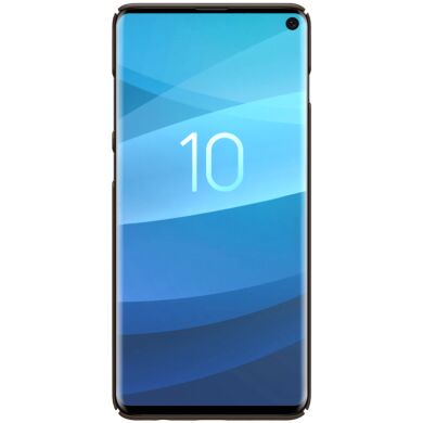 Пластиковый чехол NILLKIN Frosted Shield для Samsung Galaxy S10 - Brown