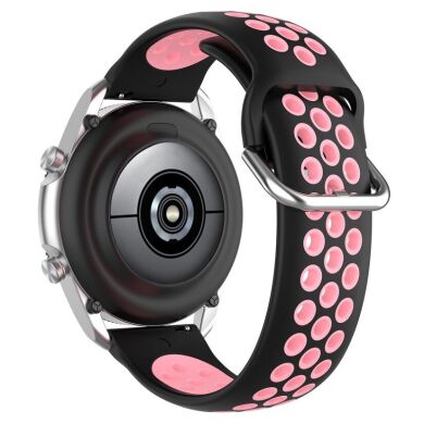 Ремінець Deexe Dual Color для Samsung Galaxy Watch 3 (41mm) - Black / Pink