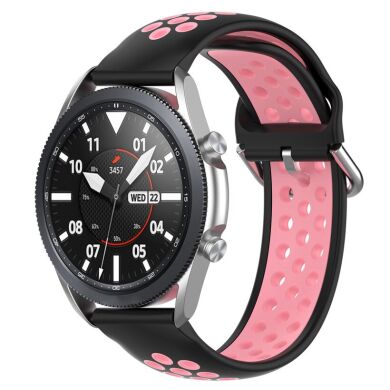 Ремінець Deexe Dual Color для Samsung Galaxy Watch 3 (41mm) - Black / Pink