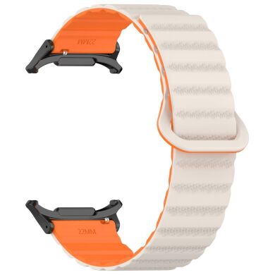 Ремінець Deexe Magnetic Strap для Samsung Galaxy Watch Ultra (47mm) - Orange / Starlight