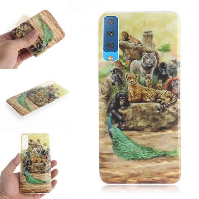 Силіконовий (TPU) чохол Deexe Life Style для Samsung Galaxy A7 2018 (A750) - Animals Getting Together
