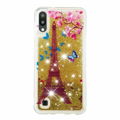 Силіконовий (TPU) чохол Deexe Liquid Glitter для Samsung Galaxy A10 (A105) - Eiffel Tower