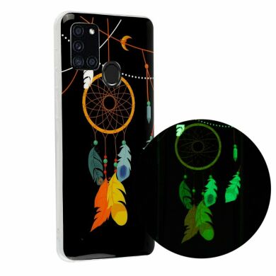 Силиконовый (TPU) чехол Deexe LumiCase для Samsung Galaxy A21s (A217) - Feather Dream Catcher