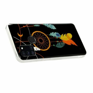 Силиконовый (TPU) чехол Deexe LumiCase для Samsung Galaxy A21s (A217) - Feather Dream Catcher